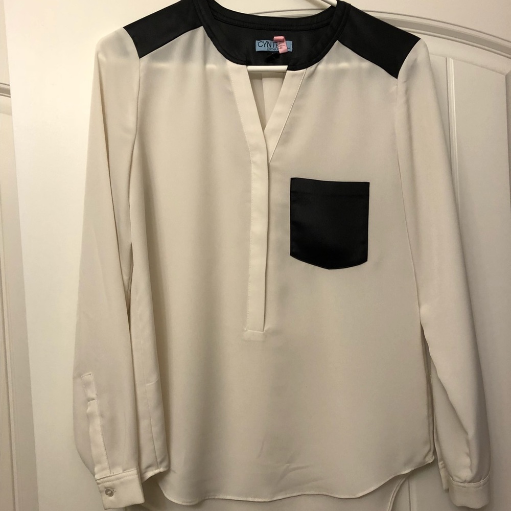 Black and cream top